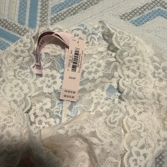 PINK Victoria's Secret Floral Lace and Cotton Panty Trio - Black, White, Pink - Picture 4 of 4